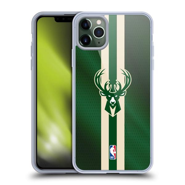 NBA Milwaukee Bucks Stripes Soft Gel Case for Apple iPhone 11 Pro Max & MagSafe
