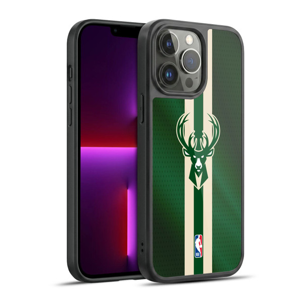NBA Milwaukee Bucks Stripes Gel Armour Case For Apple iPhone 13 Pro Max