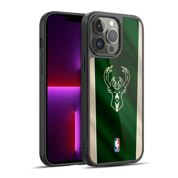 NBA Milwaukee Bucks Vertical Banner Gel Armour Case For Apple iPhone 13 Pro Max
