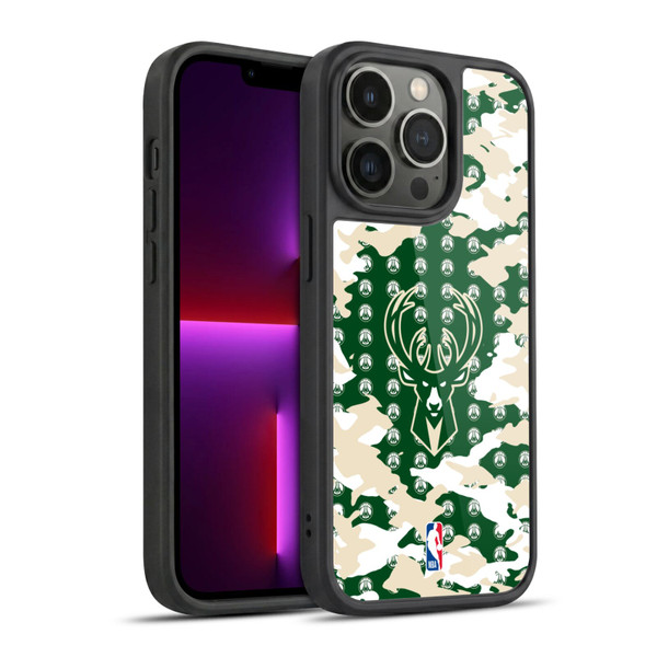 NBA Milwaukee Bucks Camouflage Gel Armour Case For Apple iPhone 13 Pro