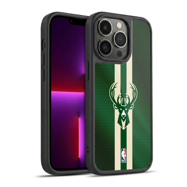 NBA Milwaukee Bucks Stripes Gel Armour Case For Apple iPhone 13 Pro