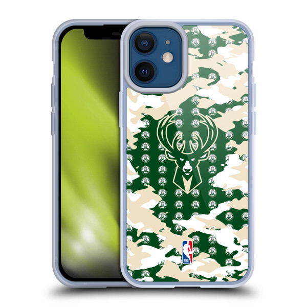NBA Milwaukee Bucks Camouflage Soft Gel Case for Apple iPhone 12 Mini & MagSafe
