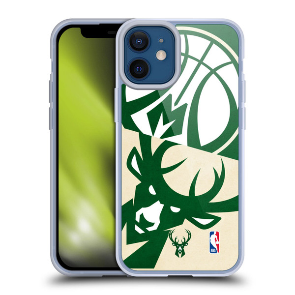 NBA Milwaukee Bucks Half Oversized Soft Gel Case for Apple iPhone 12 Mini & MagSafe
