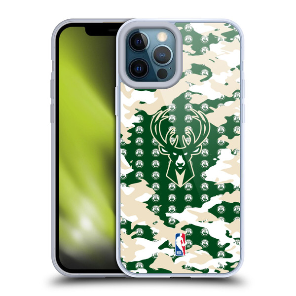 NBA Milwaukee Bucks Camouflage Soft Gel Case for Apple iPhone 12 Pro Max & MagSafe