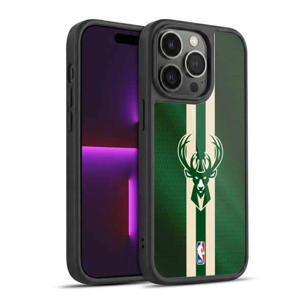 NBA Milwaukee Bucks Stripes Gel Armour Case For Apple iPhone 14 Pro