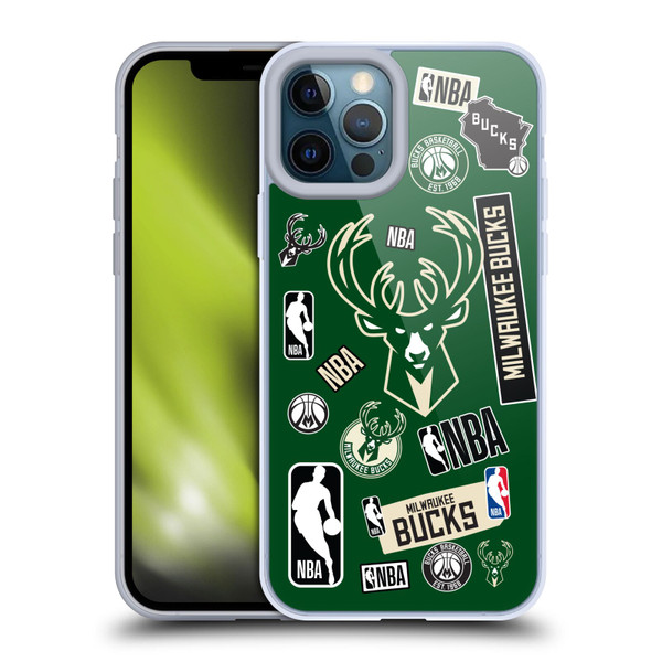 NBA Milwaukee Bucks Sticker Collage Soft Gel Case for Apple iPhone 12 Pro Max & MagSafe