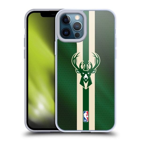 NBA Milwaukee Bucks Stripes Soft Gel Case for Apple iPhone 12 Pro Max & MagSafe