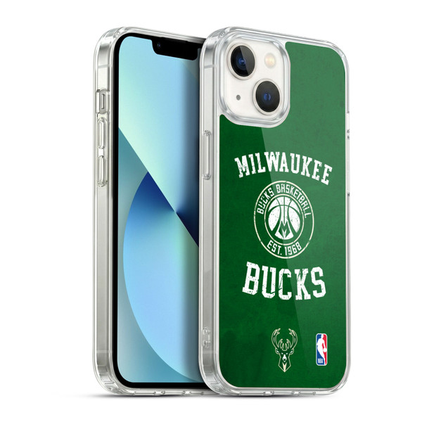 NBA Milwaukee Bucks Distressed Soft Gel Case for Apple iPhone 13