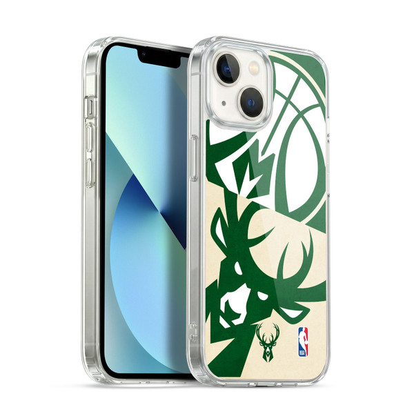 NBA Milwaukee Bucks Half Oversized Soft Gel Case for Apple iPhone 13