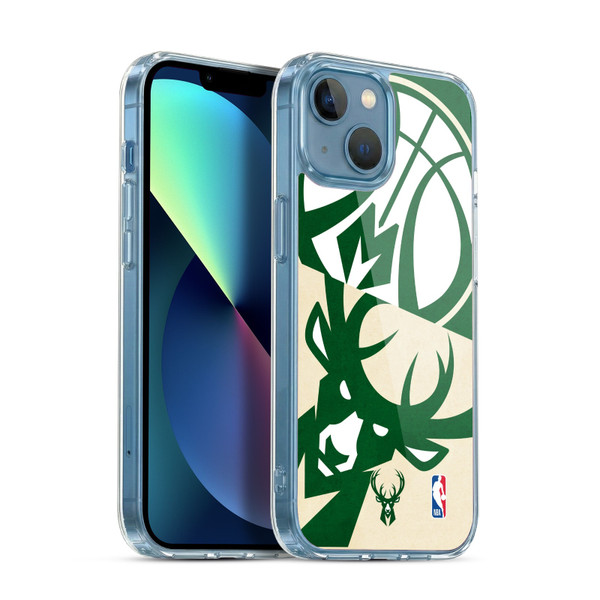 NBA Milwaukee Bucks Half Oversized Soft Gel Case for Apple iPhone 13 Mini & MagSafe
