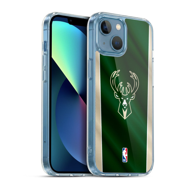 NBA Milwaukee Bucks Vertical Banner Soft Gel Case for Apple iPhone 13 Mini & MagSafe