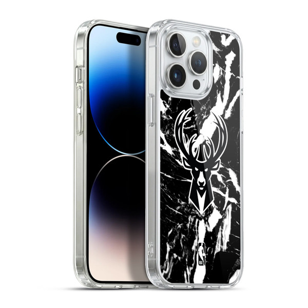 NBA Milwaukee Bucks Black Marble Soft Gel Case for Apple iPhone 13 Pro Max & MagSafe