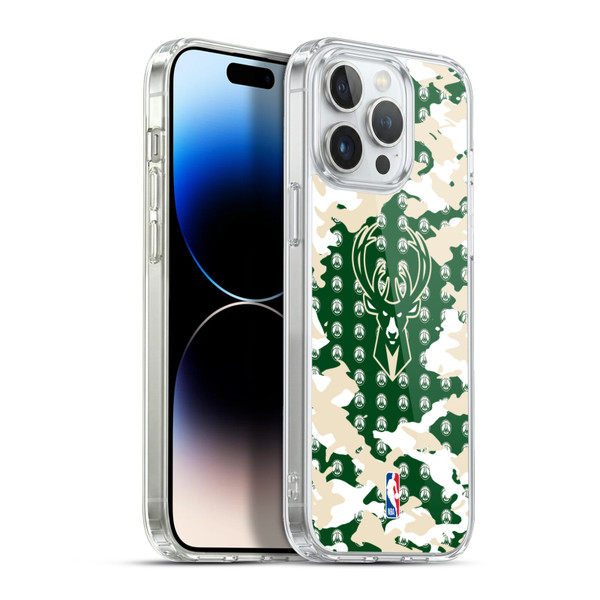 NBA Milwaukee Bucks Camouflage Soft Gel Case for Apple iPhone 13 Pro Max & MagSafe