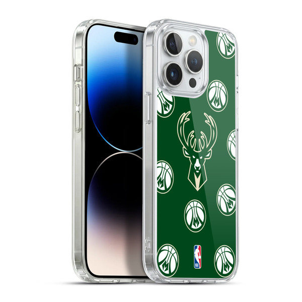 NBA Milwaukee Bucks Patterns Soft Gel Case for Apple iPhone 13 Pro Max & MagSafe