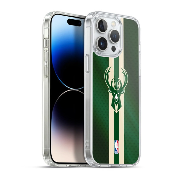 NBA Milwaukee Bucks Stripes Soft Gel Case for Apple iPhone 13 Pro Max & MagSafe