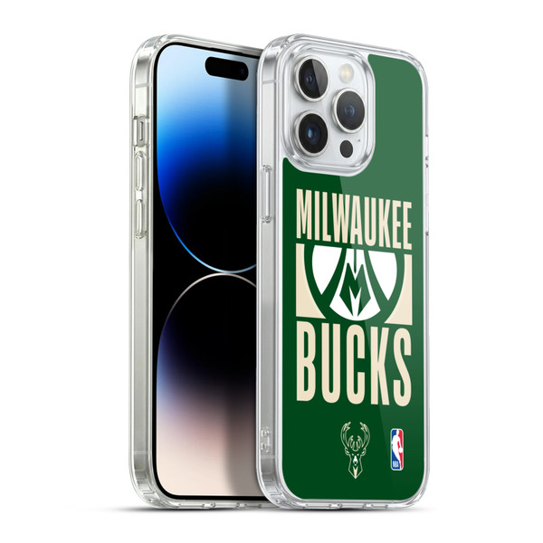 NBA Milwaukee Bucks Typography Soft Gel Case for Apple iPhone 13 Pro Max & MagSafe