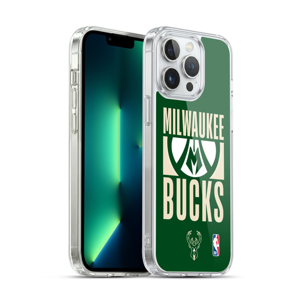 NBA Milwaukee Bucks Typography Soft Gel Case for Apple iPhone 13 Pro Max & MagSafe