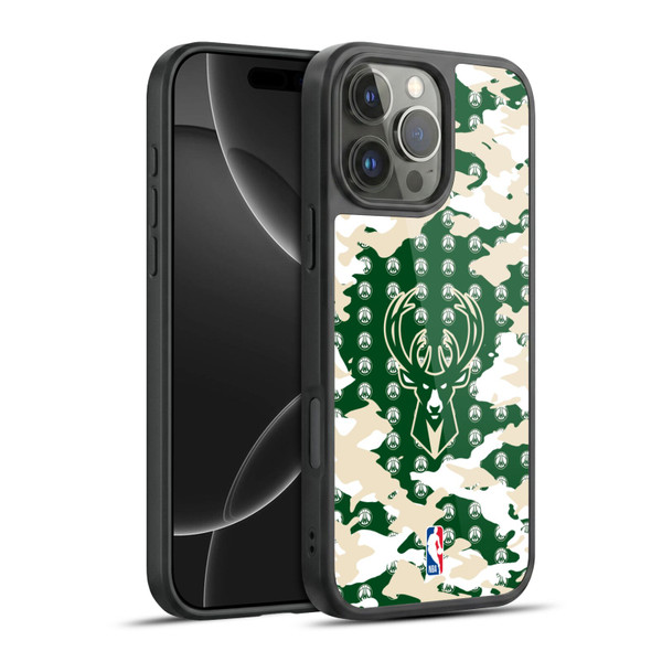 NBA Milwaukee Bucks Camouflage Gel Armour Case For Apple iPhone 16 Pro Max