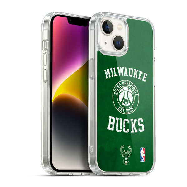 NBA Milwaukee Bucks Distressed Soft Gel Case for Apple iPhone 14