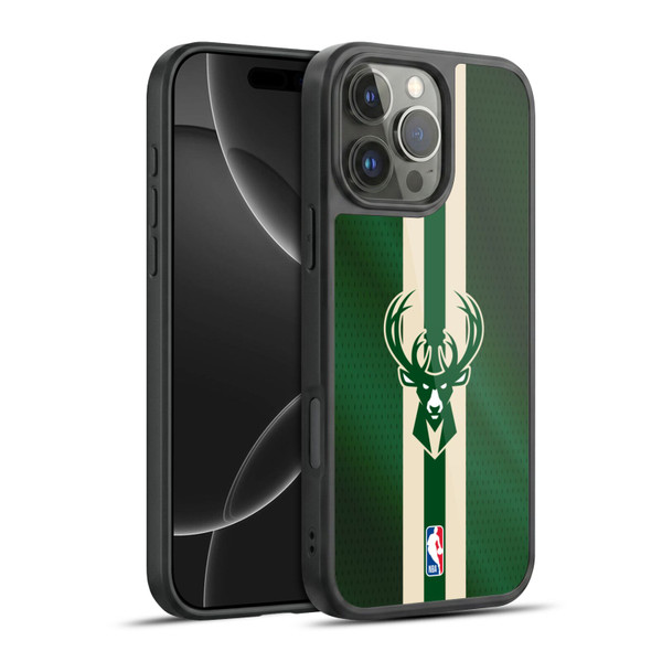 NBA Milwaukee Bucks Stripes Gel Armour Case For Apple iPhone 16 Pro Max