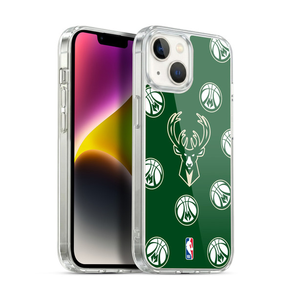 NBA Milwaukee Bucks Patterns Soft Gel Case for Apple iPhone 14