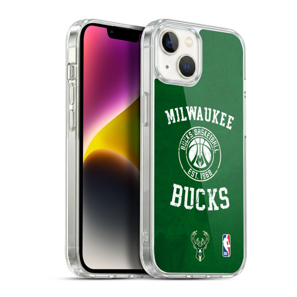 NBA Milwaukee Bucks Distressed Soft Gel Case for Apple iPhone 14 Plus & MagSafe