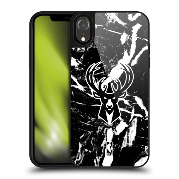 NBA Milwaukee Bucks Black Marble Gel Armour Case For Apple iPhone XR