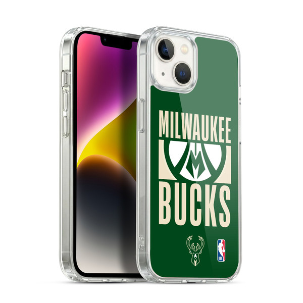 NBA Milwaukee Bucks Typography Soft Gel Case for Apple iPhone 14 Plus & MagSafe