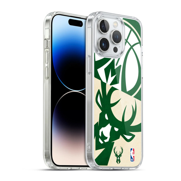 NBA Milwaukee Bucks Half Oversized Soft Gel Case for Apple iPhone 14 Pro Max & MagSafe