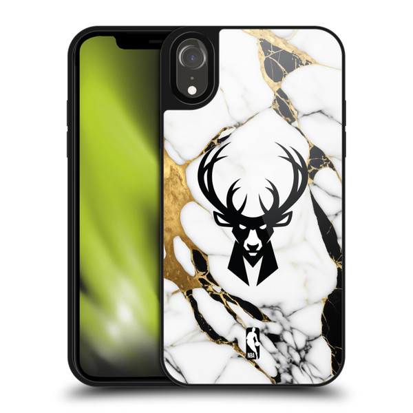 NBA Milwaukee Bucks White Marble Gel Armour Case For Apple iPhone XR