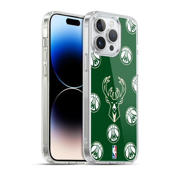 NBA Milwaukee Bucks Patterns Soft Gel Case for Apple iPhone 14 Pro Max & MagSafe