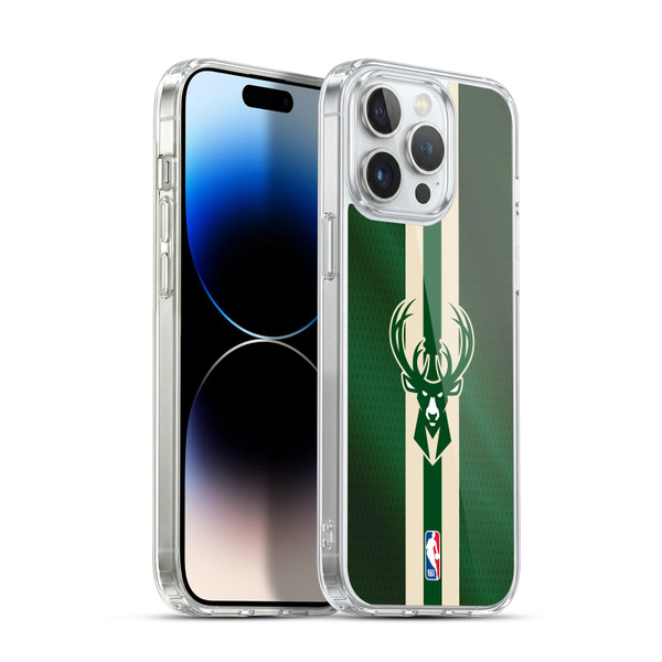 NBA Milwaukee Bucks Stripes Soft Gel Case for Apple iPhone 14 Pro Max & MagSafe
