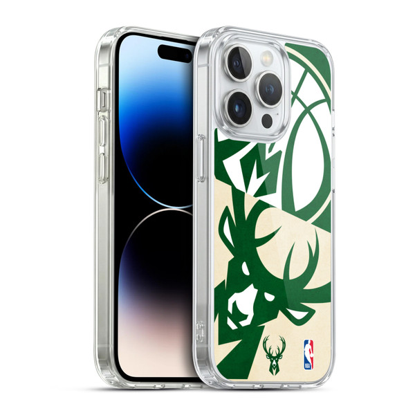NBA Milwaukee Bucks Half Oversized Soft Gel Case for Apple iPhone 14 Pro & MagSafe