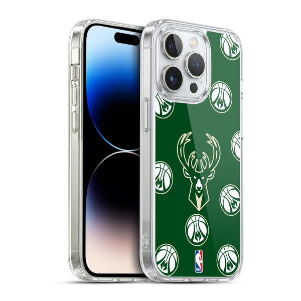 NBA Milwaukee Bucks Patterns Soft Gel Case for Apple iPhone 14 Pro & MagSafe