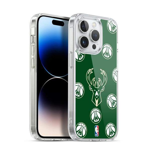 NBA Milwaukee Bucks Patterns Soft Gel Case for Apple iPhone 14 Pro & MagSafe