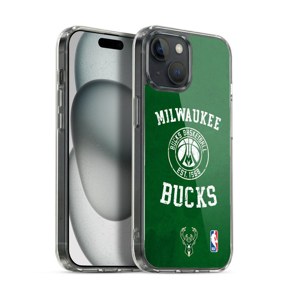 NBA Milwaukee Bucks Distressed Soft Gel Case for Apple iPhone 15 & MagSafe