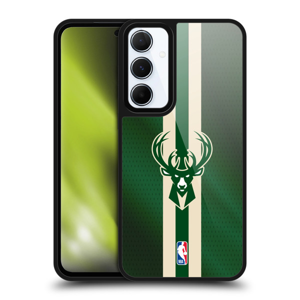 NBA Milwaukee Bucks Stripes Gel Armour Case For Samsung Galaxy A55 5G