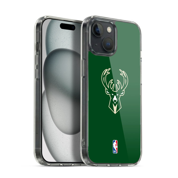 NBA Milwaukee Bucks Plain Soft Gel Case for Apple iPhone 15 & MagSafe