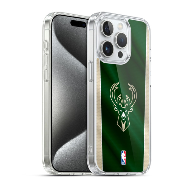 NBA Milwaukee Bucks Vertical Banner Soft Gel Case for Apple iPhone 15 Pro & MagSafe
