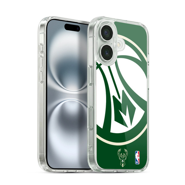 NBA Milwaukee Bucks Oversized Soft Gel Case for Apple iPhone 16 & MagSafe