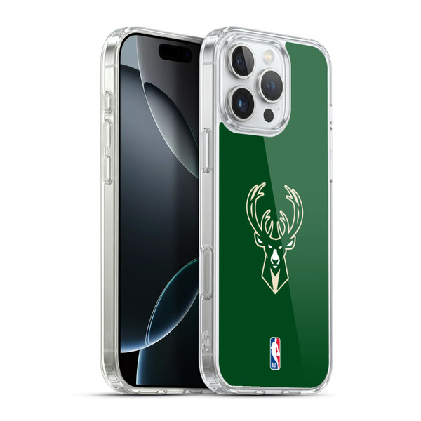 NBA Milwaukee Bucks Plain Soft Gel Case for Apple iPhone 16 Pro Max & MagSafe