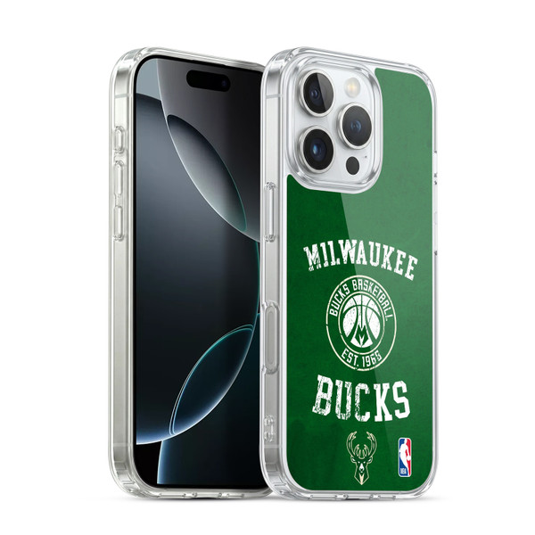 NBA Milwaukee Bucks Distressed Soft Gel Case for Apple iPhone 16 Pro & MagSafe