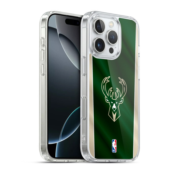 NBA Milwaukee Bucks Vertical Banner Soft Gel Case for Apple iPhone 16 Pro & MagSafe
