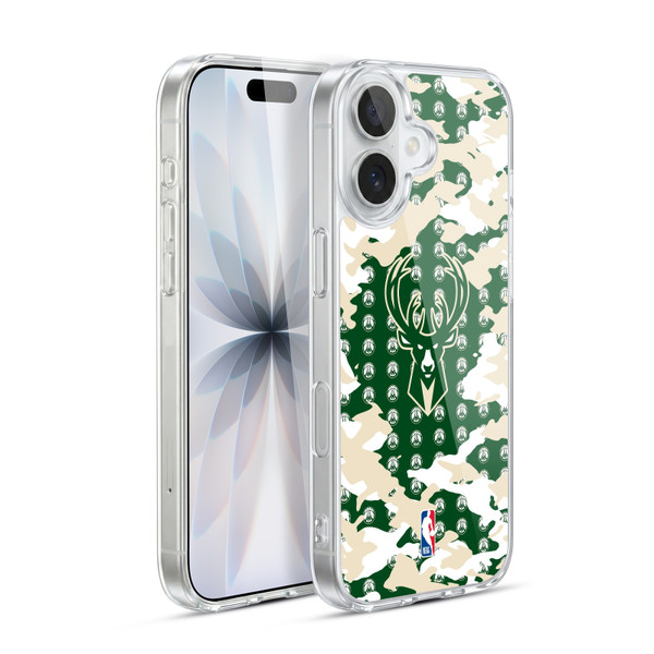NBA Milwaukee Bucks Camouflage Soft Gel Case for Apple iPhone 17