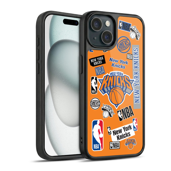 NBA New York Knicks Sticker Collage Gel Armour Case For Apple iPhone 15