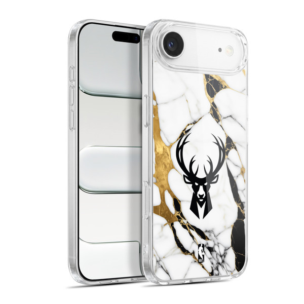 NBA Milwaukee Bucks White Marble Soft Gel Case for Apple iPhone 17 Air