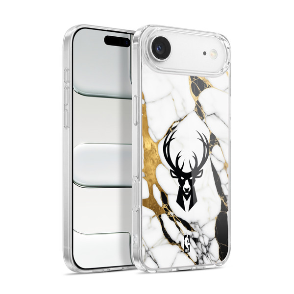 NBA Milwaukee Bucks White Marble Soft Gel Case for Apple iPhone 17 Air