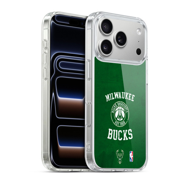 NBA Milwaukee Bucks Distressed Soft Gel Case for Apple iPhone 17 Pro