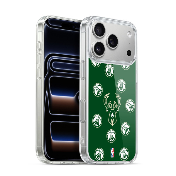 NBA Milwaukee Bucks Patterns Soft Gel Case for Apple iPhone 17 Pro