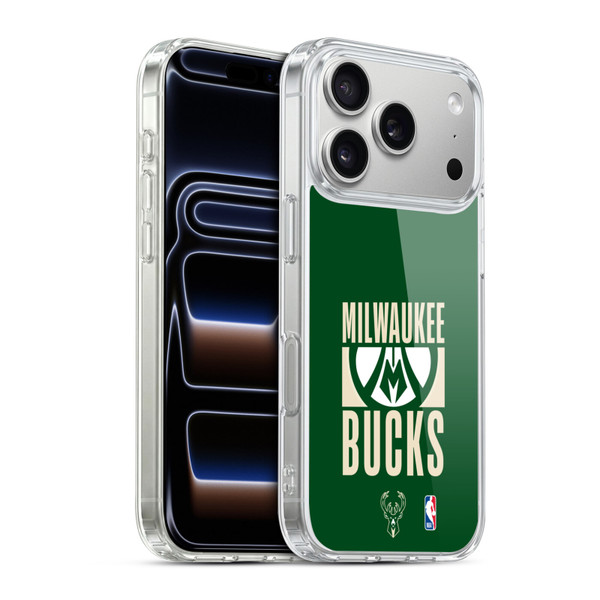 NBA Milwaukee Bucks Typography Soft Gel Case for Apple iPhone 17 Pro